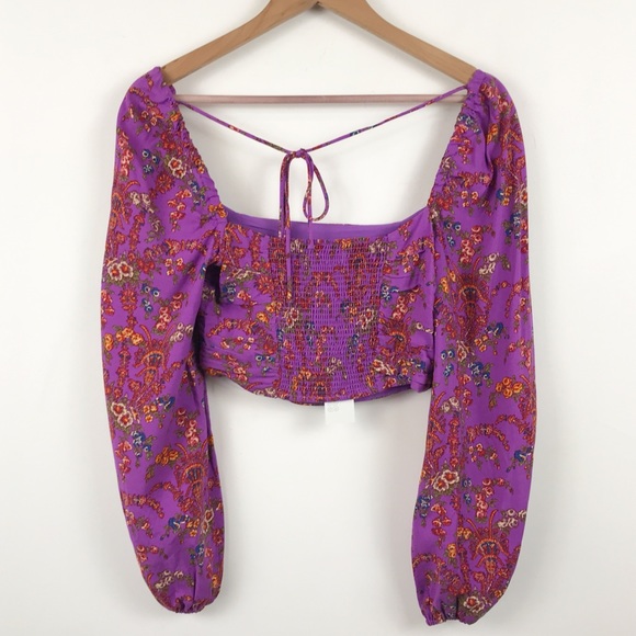 Urban Outfitters Floral Bambi Ruched Blouse Size Small - Picture 6 of 13